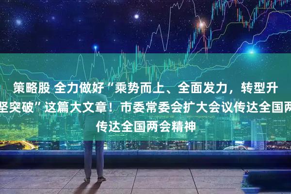 策略股 全力做好“乘势而上、全面发力，转型升级、攻坚突破”这篇大文章！市委常委会扩大会议传达全国两会精神