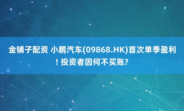 金铺子配资 小鹏汽车(09868.HK)首次单季盈利! 投资者因何不买账?